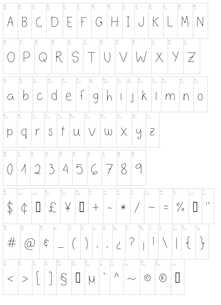 Before the sun rises font map